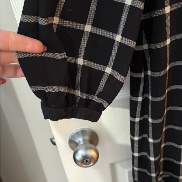Chaps Ralph Lauren long sleeve plaid checkered midi dress size 12 - Picture 6 of 10